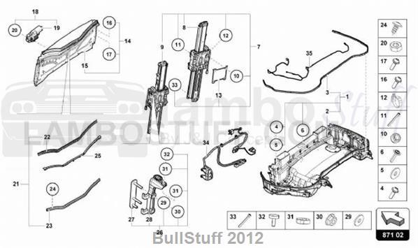 2016 Lamborghini HURACAN LP610-4 SPYDER JAPAN SOFT TOP BOX TRAY (871.02.00)